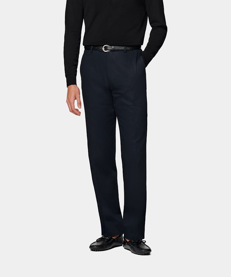 Navy Straight Leg Chinos