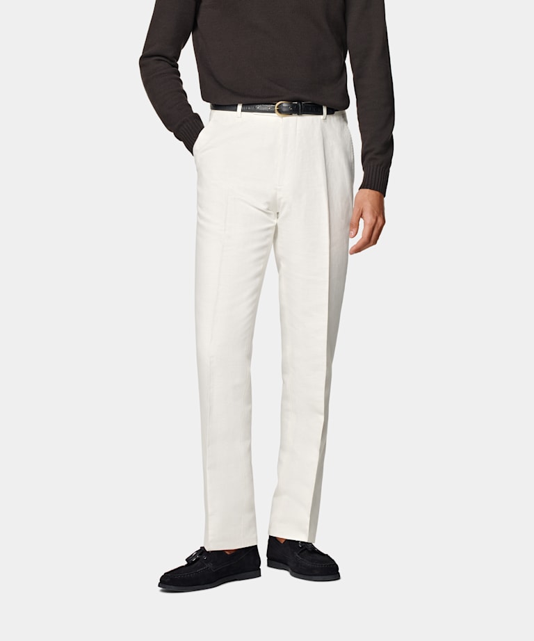 Off-White Straight Leg Suit Trousers