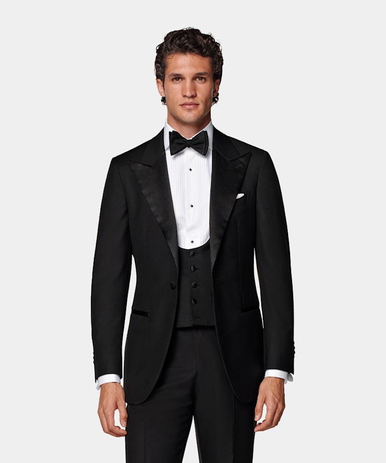 Havana Smoking dreiteilig schwarz Tailored Fit