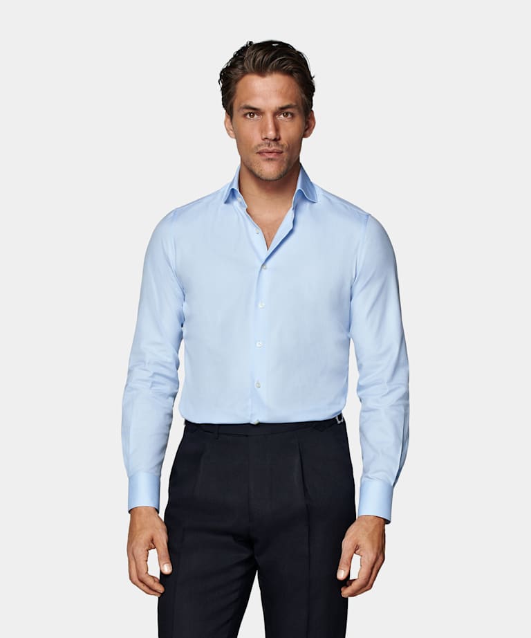 Koszula twill extra slim fit jasnoniebieska