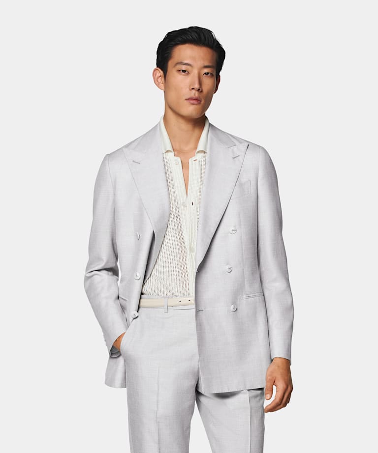 Light Grey Tailored Fit Havana Suit