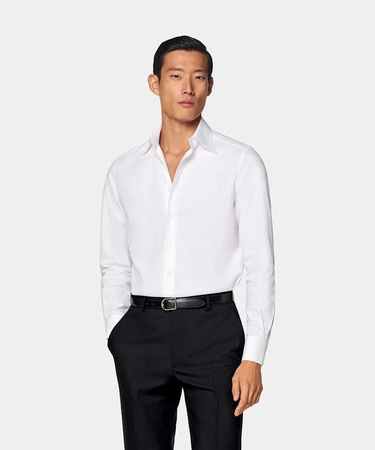 SUITSUPPLY Egyptian Cotton by Albini, Italy White Point Collar Tailored Fit Shirt