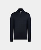 Navy Merino Half Zip
