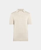 Sand Buttonless Polo