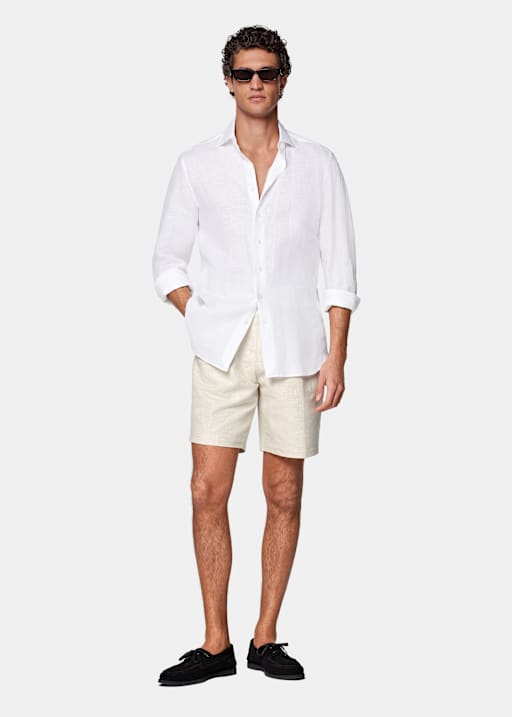 Sand Straight Leg Shorts