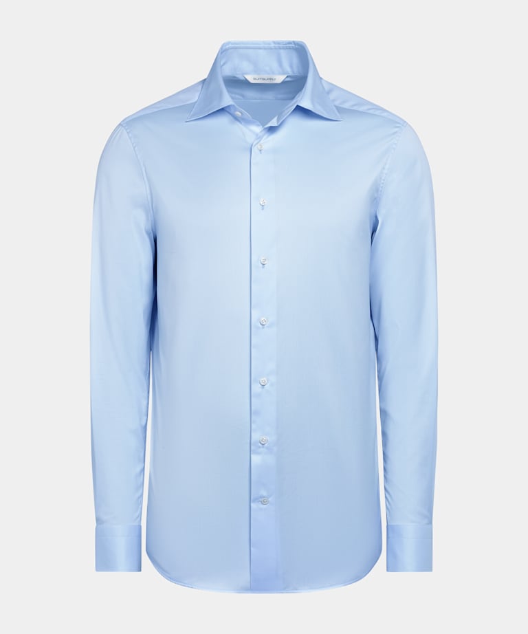 Chemise coupe Tailored en twill bleu clair