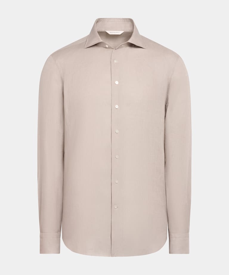 Chemise coupe Tailored marron clair