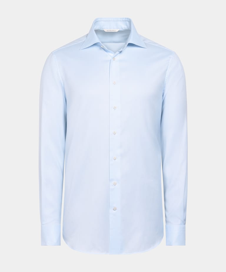 Chemise coupe ajustée en oxford bleue
