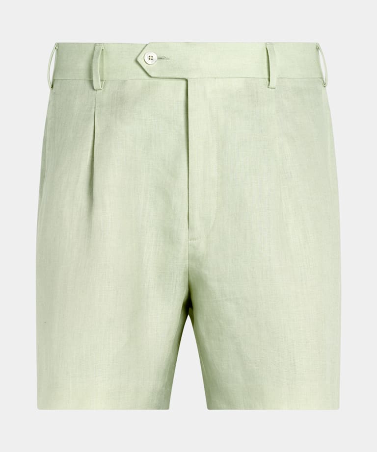 Light Green Straight Leg Shorts