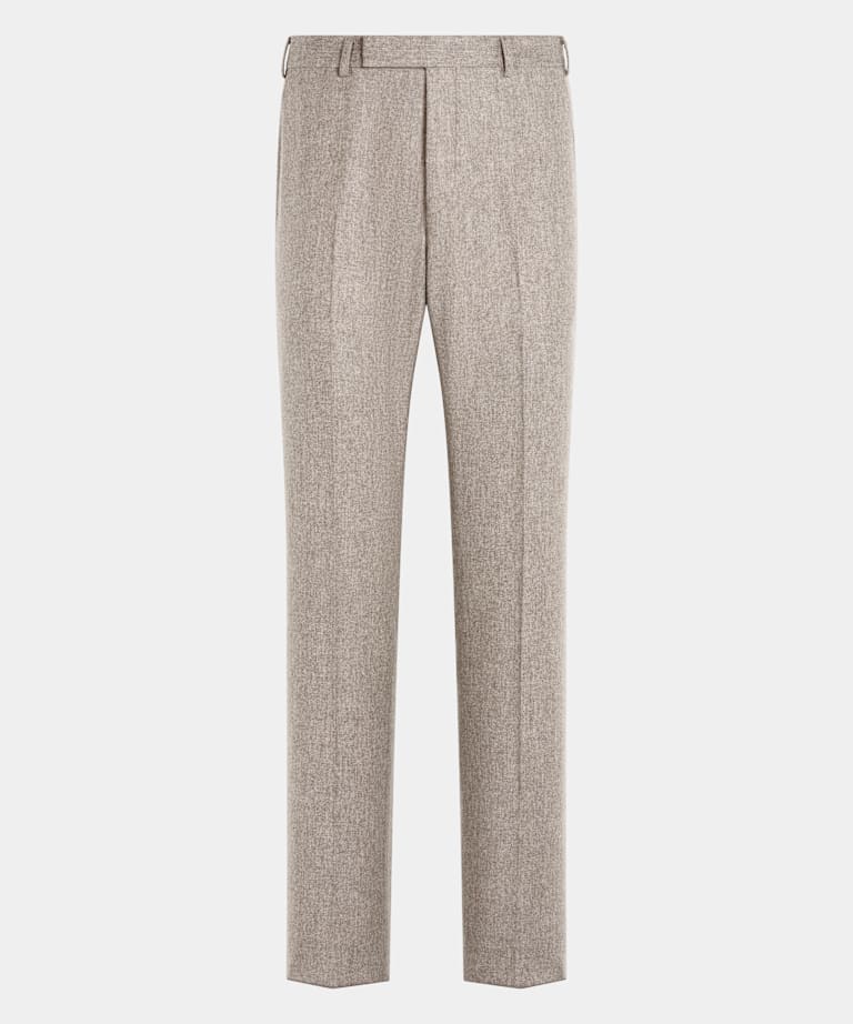 Taupe Straight Leg Suit Trousers