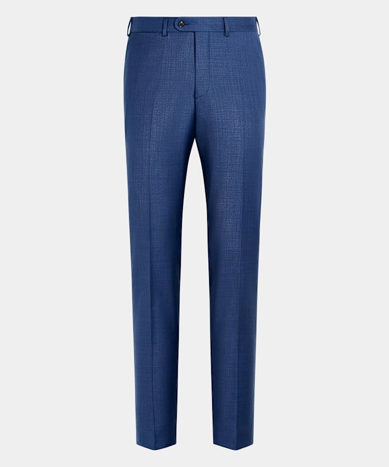 Pantalones de traje azul intermedio Slim Leg Straight