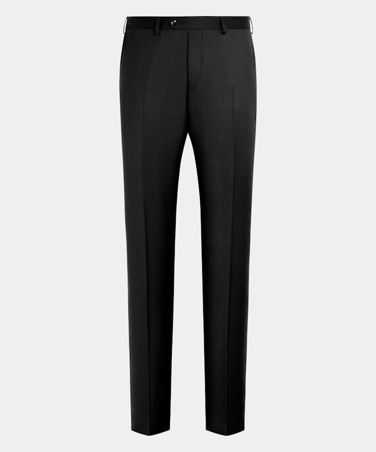 Black Perennial Slim Leg Straight Suit Trousers