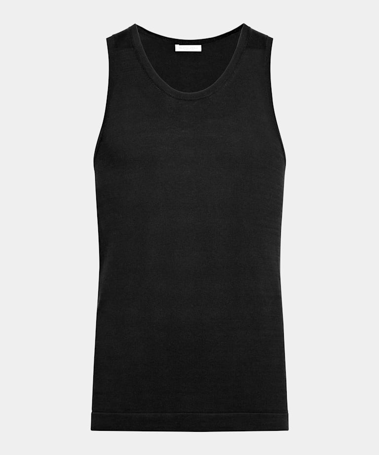 Black Knitted Tank Top