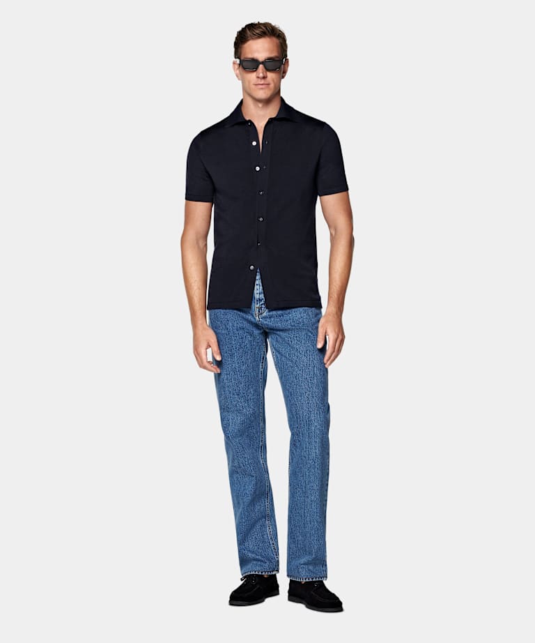 Navy Polo Cardigan