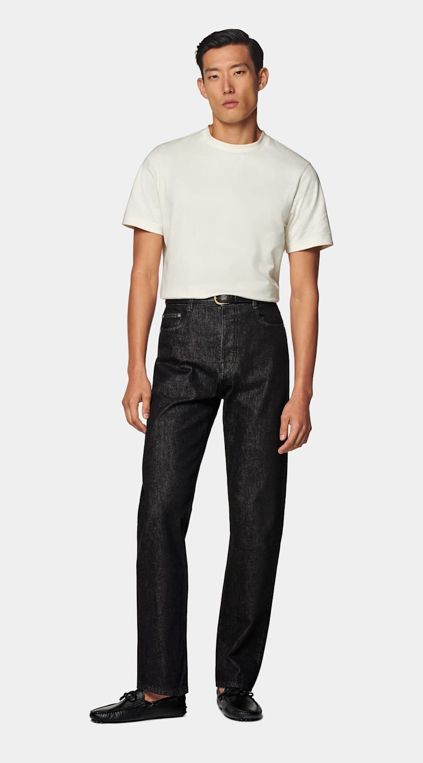 SUITSUPPLY Pure Cotton Off-White Crewneck T-Shirt