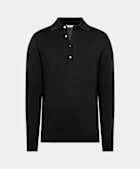 Polo Langarm schwarz