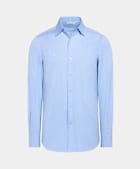 Mid Blue Striped Tailored Fit Shirt