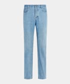 Light Blue Straight Leg Jeans
