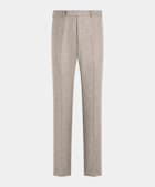 Taupe Straight Leg Suit Trousers