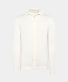 Off-White Merino Long Sleeve Polo Cardigan