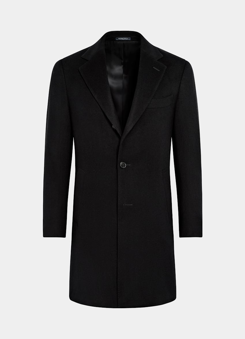 SUITSUPPLY Pure Wool Black Overcoat