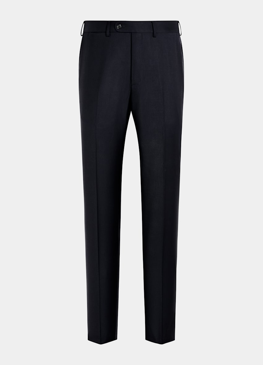 SUITSUPPLY All Season Pura lana S110s de Vitale Barberis Canonico, Italia Traje Havana tres piezas azul marino corte Tailored