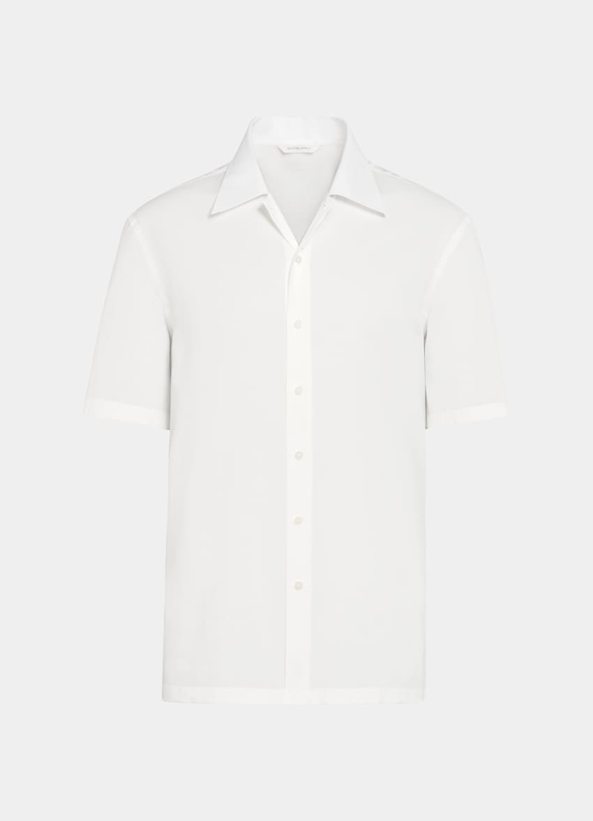 SUITSUPPLY Egyptian Cotton by Albini, Italy White Short Sleeve Shirt