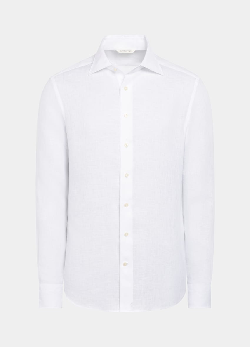 SUITSUPPLY Pure Linen by Albini, Italy White Relaxed Fit Shirt