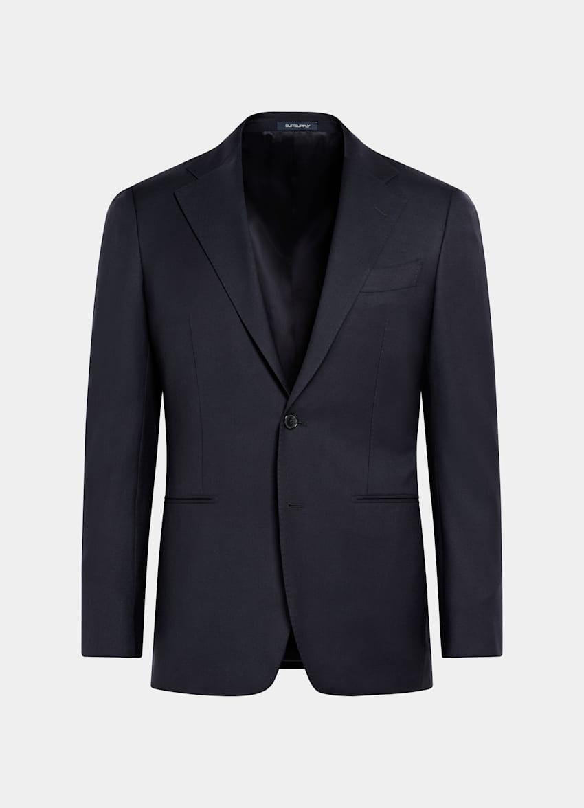 SUITSUPPLY All Season Pure S150's Wool by E.Thomas, Italy Navy Tailored Fit Havana Suit