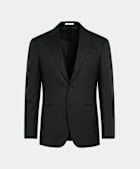 SUITSUPPLY All Season Wrinkle-Free 4-Ply Wool by Rogna, Italy Dark Green Tailored Fit Havana Suit Jacket