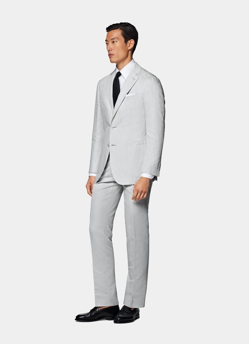  Light Grey Tailored Fit Havana Suit