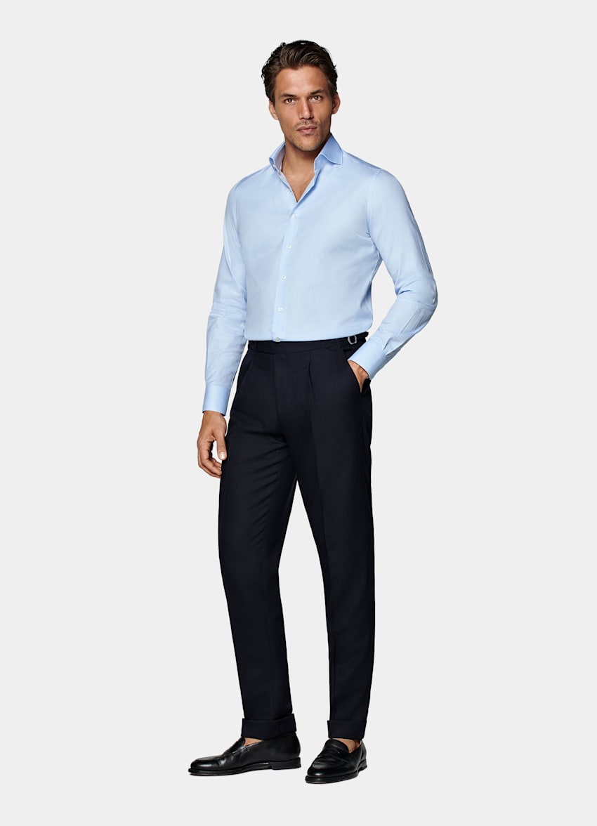 Koszula twill extra slim fit jasnoniebieska