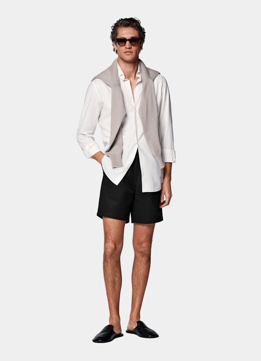 Black Straight Leg Shorts
