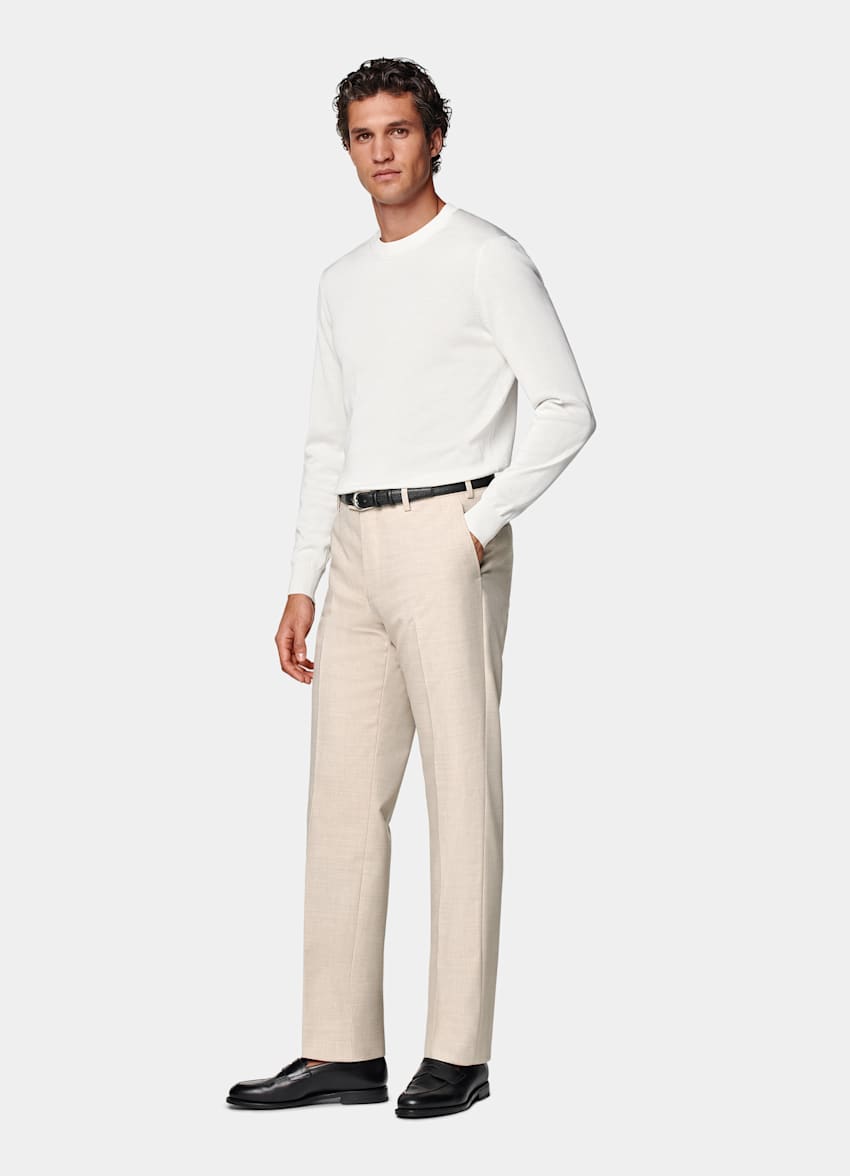 Pantalon de costume Straight Leg sable