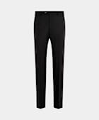 SUITSUPPLY All Season Wrinkle-Free 4-Ply Wool by Rogna, Italy Black Straight Leg Suit Trousers