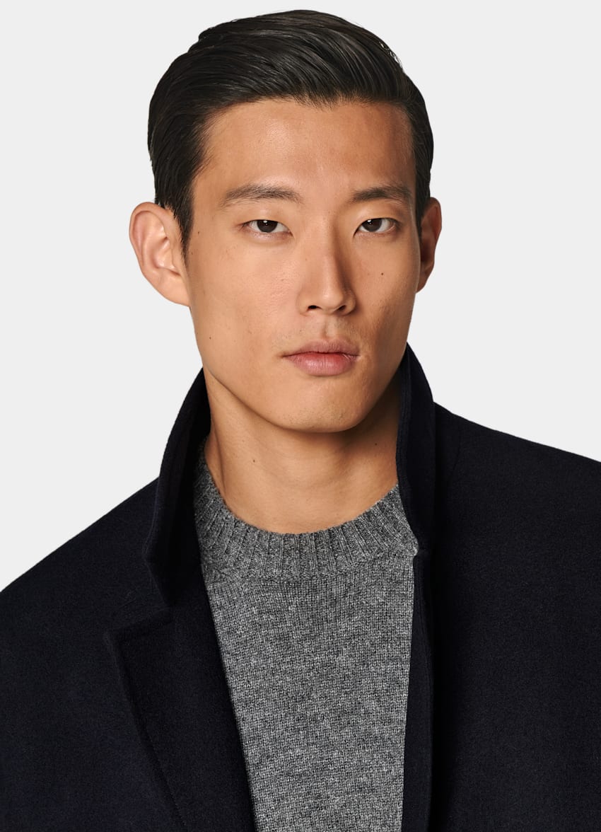 SUITSUPPLY Pure Wool Navy Overcoat