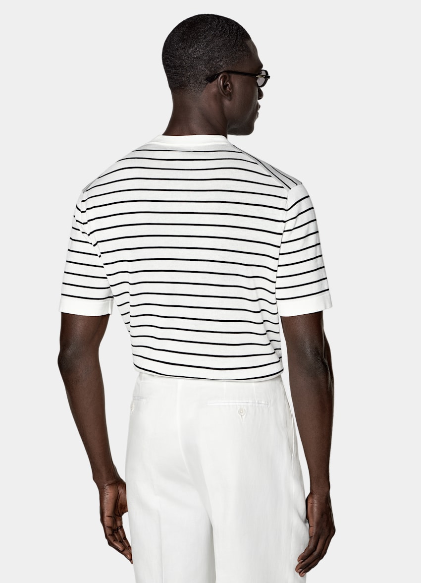 SUITSUPPLY Cotton Silk Black Short Sleeve Crewneck