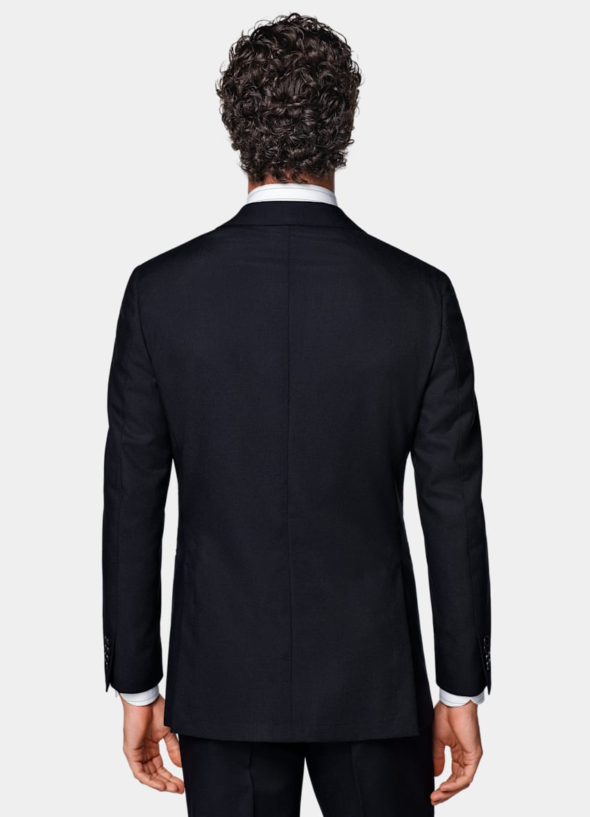 SUITSUPPLY All Season Wrinkle-Free 4-Ply Wool by Rogna, Italy Navy Tailored Fit Havana Suit