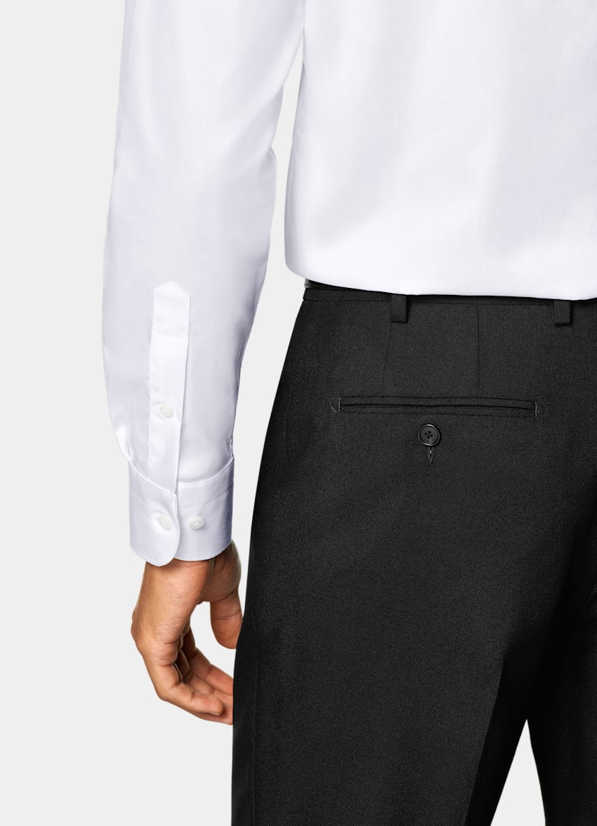SUITSUPPLY Wrinkle-Free Pima Cotton by Weba, Switzerland White Twill Tailored Fit Shirt
