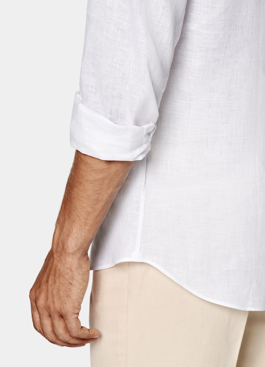 SUITSUPPLY Pure Linen by Albini, Italy White Relaxed Fit Shirt