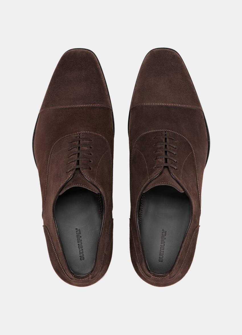 SUITSUPPLY Pelle scamosciata di vitello italiana Oxford marroni