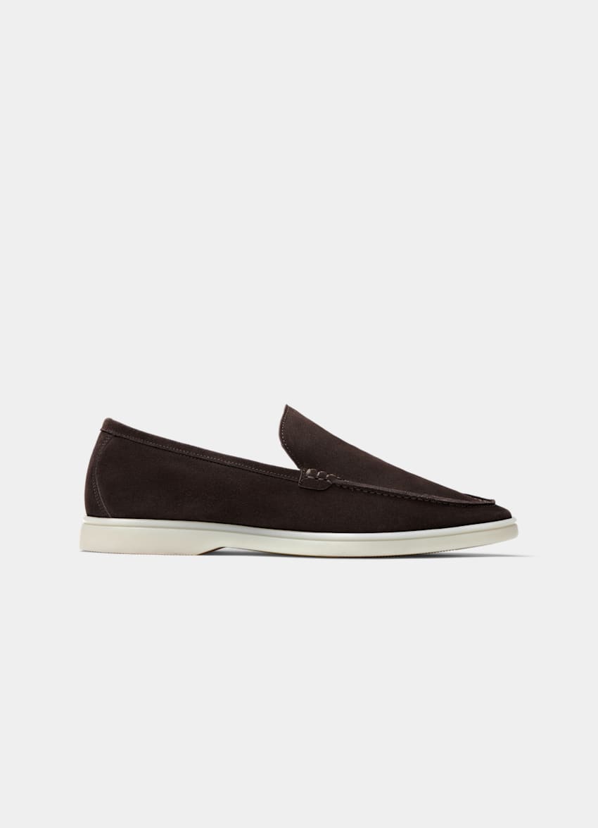 SUITSUPPLY Italian Calf Suede Dark Brown Slip-On