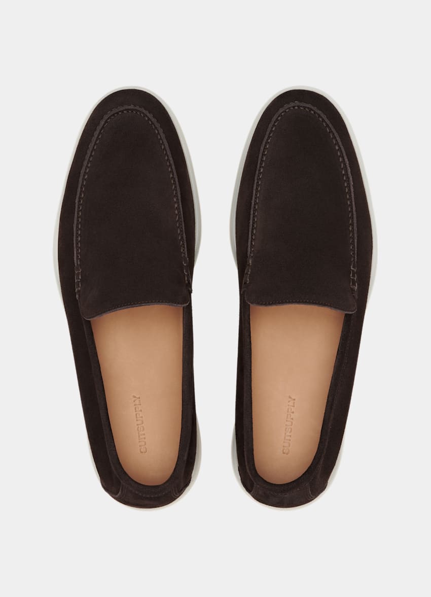 SUITSUPPLY Italian Calf Suede Dark Brown Slip-On