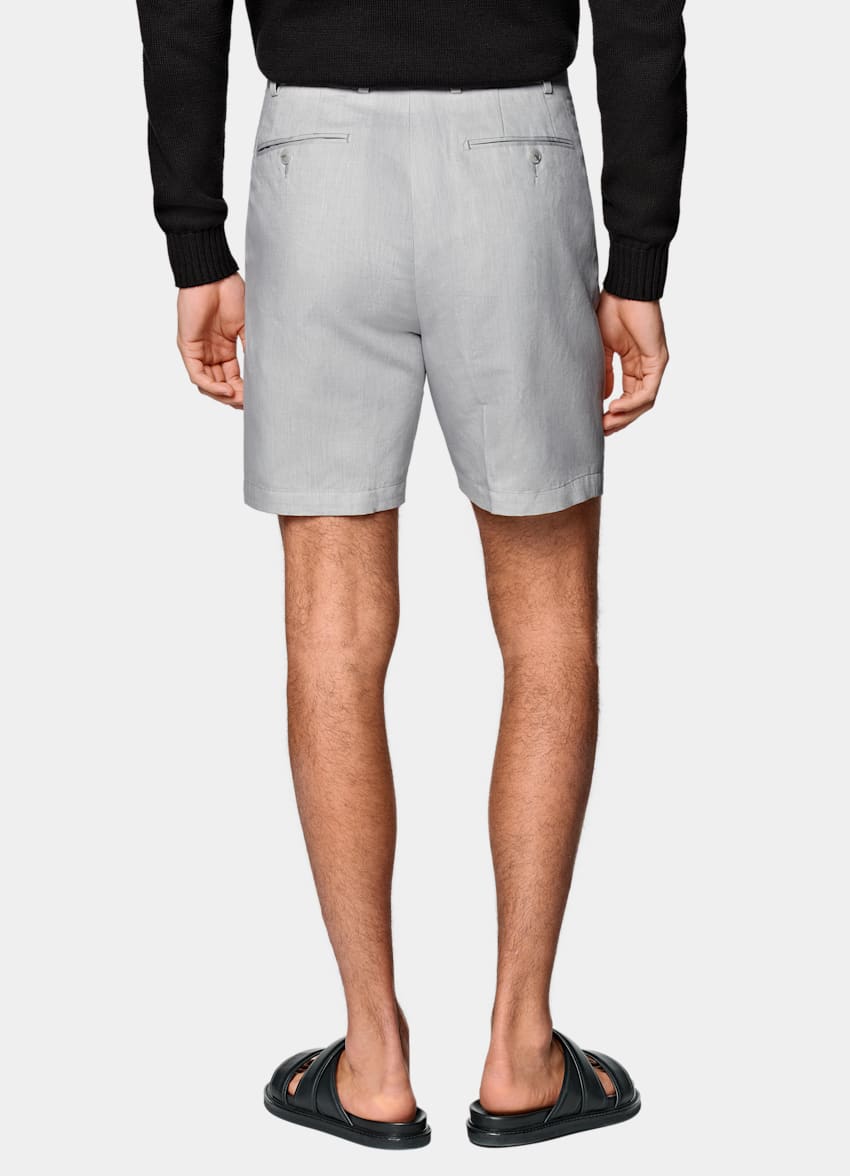 Light Grey Straight Leg Shorts