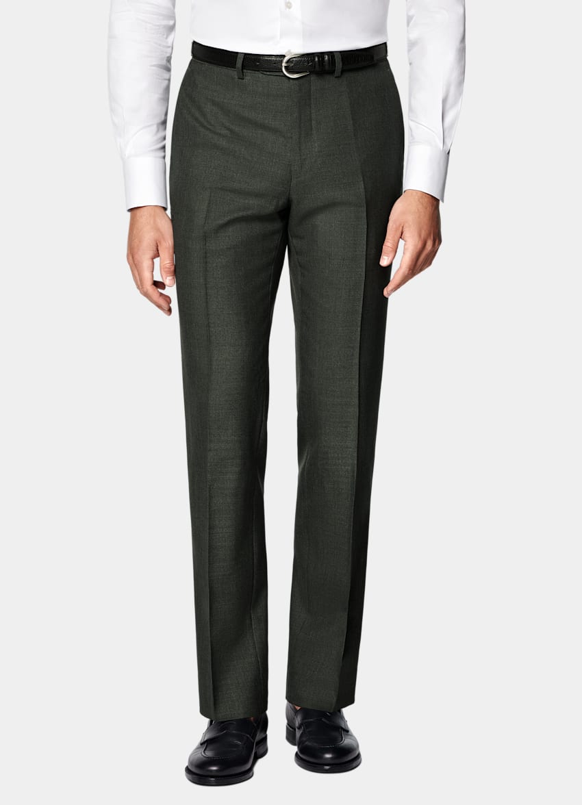 SUITSUPPLY All season Pure laine tropicale par Vitale Barberis Canonico, Italie Costume Perennial Havana coupe Tailored vert foncé