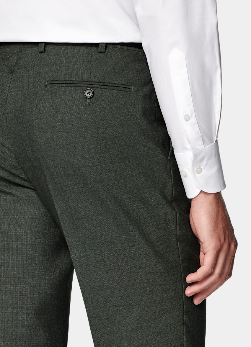 SUITSUPPLY All season Pure laine tropicale par Vitale Barberis Canonico, Italie Costume Perennial Havana coupe Tailored vert foncé