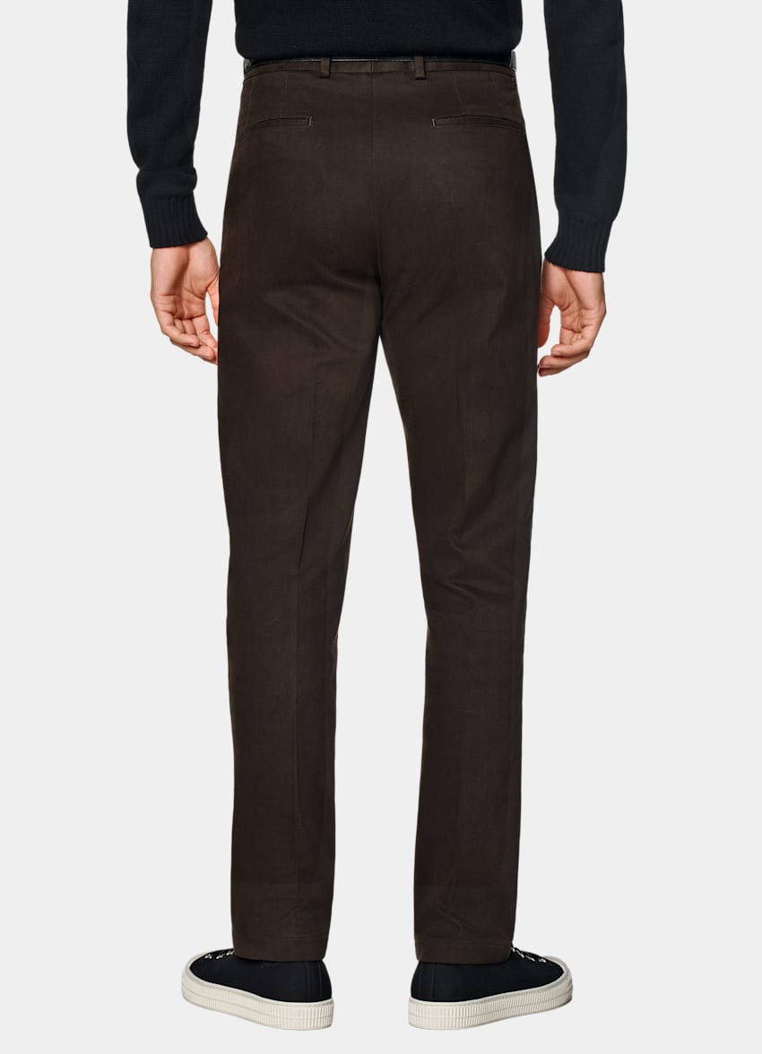 Dark Brown Slim Leg Straight Chinos