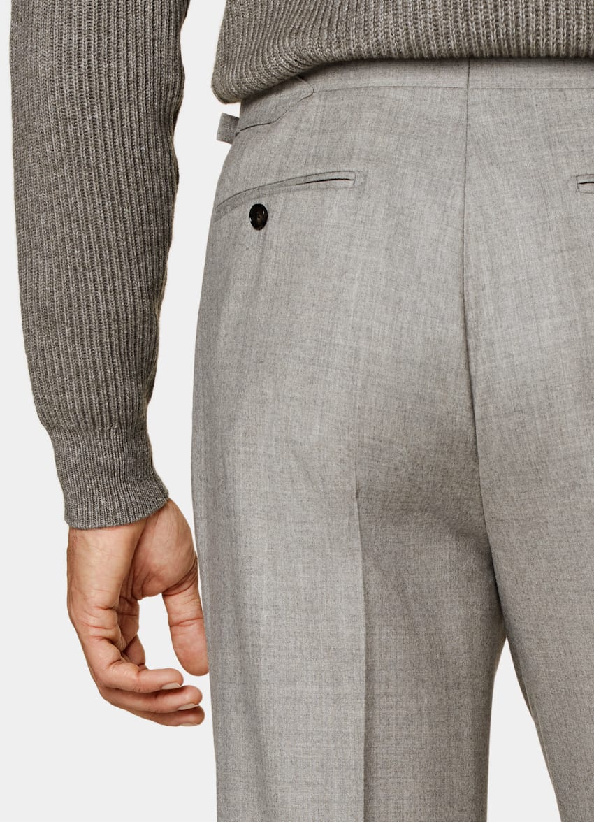 Taupe Wide Leg Straight Trousers