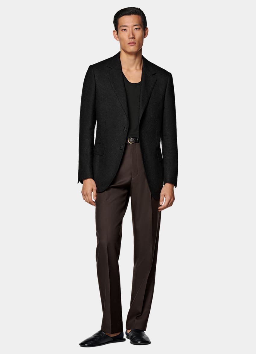 SUITSUPPLY Algodón californiano y seda Mulberry Camiseta sin mangas negra de punto