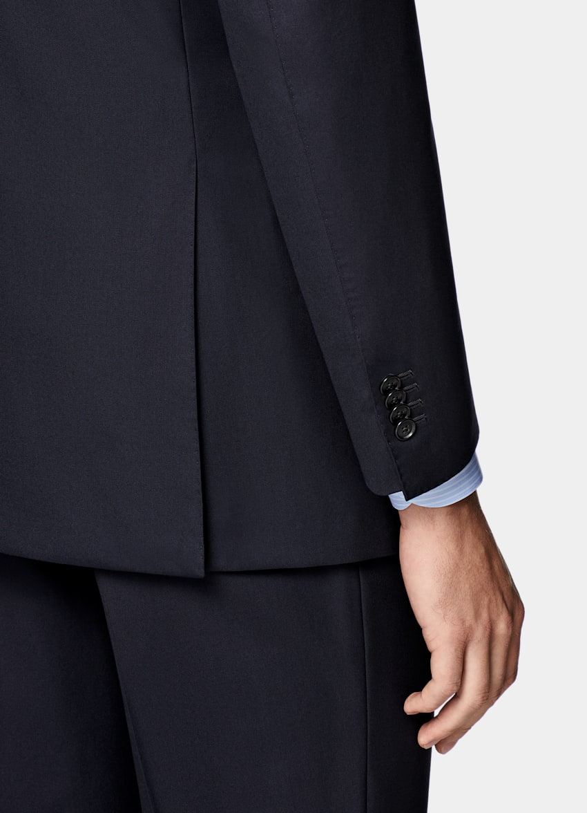 SUITSUPPLY All Season Pure S150's Wool by E.Thomas, Italy Navy Tailored Fit Havana Suit